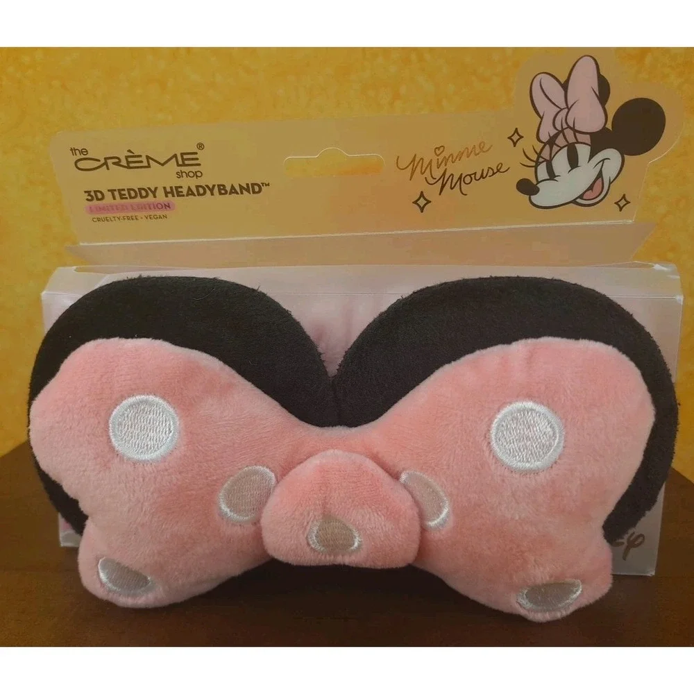 Creme Shop‎ Disney Minnie Mouse 3D Headyband Teddy Spa Pink Bow LIMITED EDITION